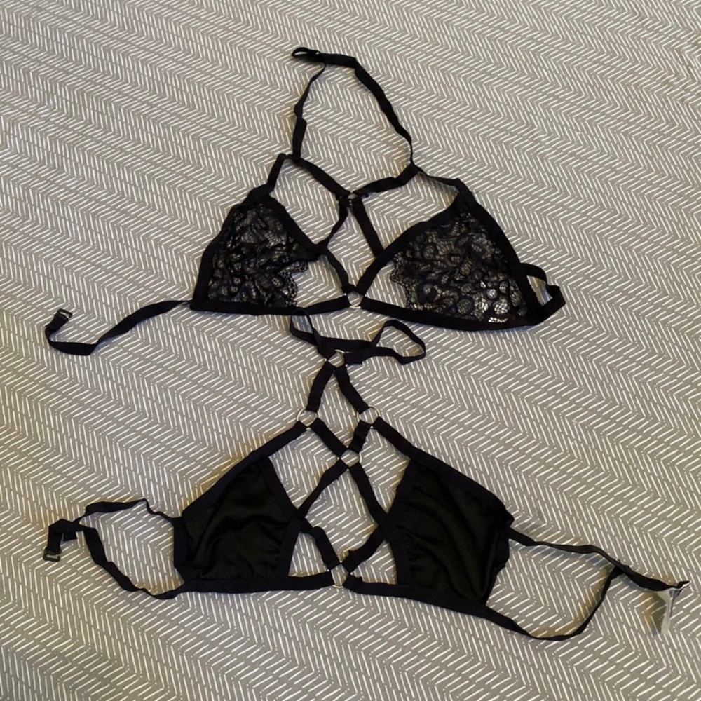 Bundle of two sexy caged bras